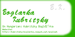 boglarka kubritzky business card